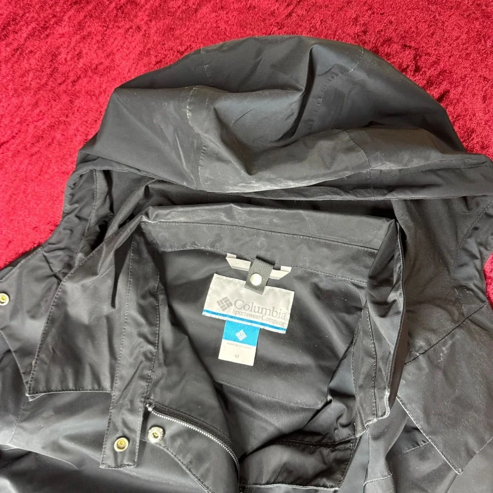 Columbia Pouring Adventure III Waterproof Jacket‎ Mens M Black Omni-Tech Hooded